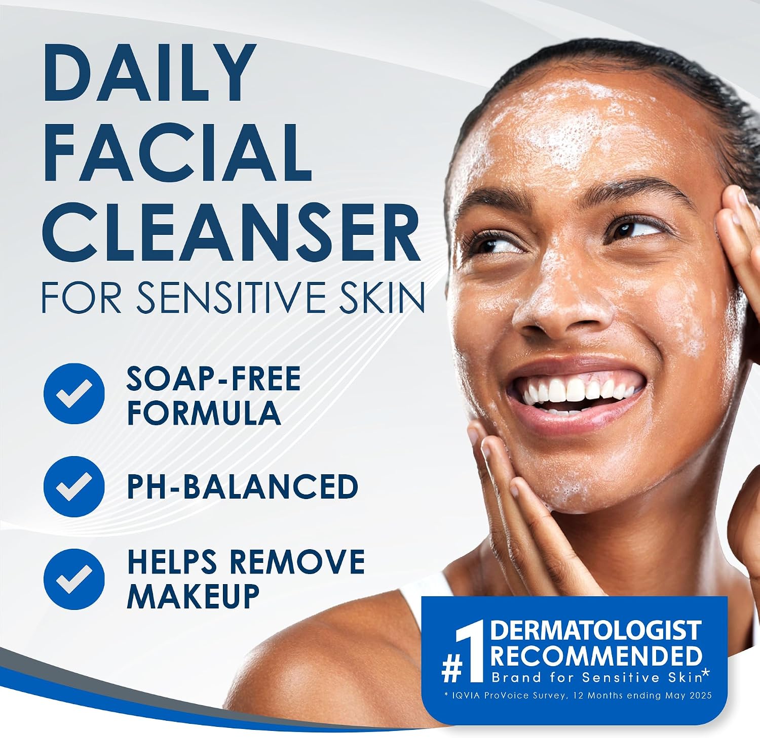 Vanicream Gentle Facial Cleaner, pH-Balanced Face Wash, 2.5 Fl Oz | Formulated without Common Irritants for Sensitive Skin, Removes Makeup, Dirt and Excess Oils, Non-Comedogenic, Travel Size - Image 2