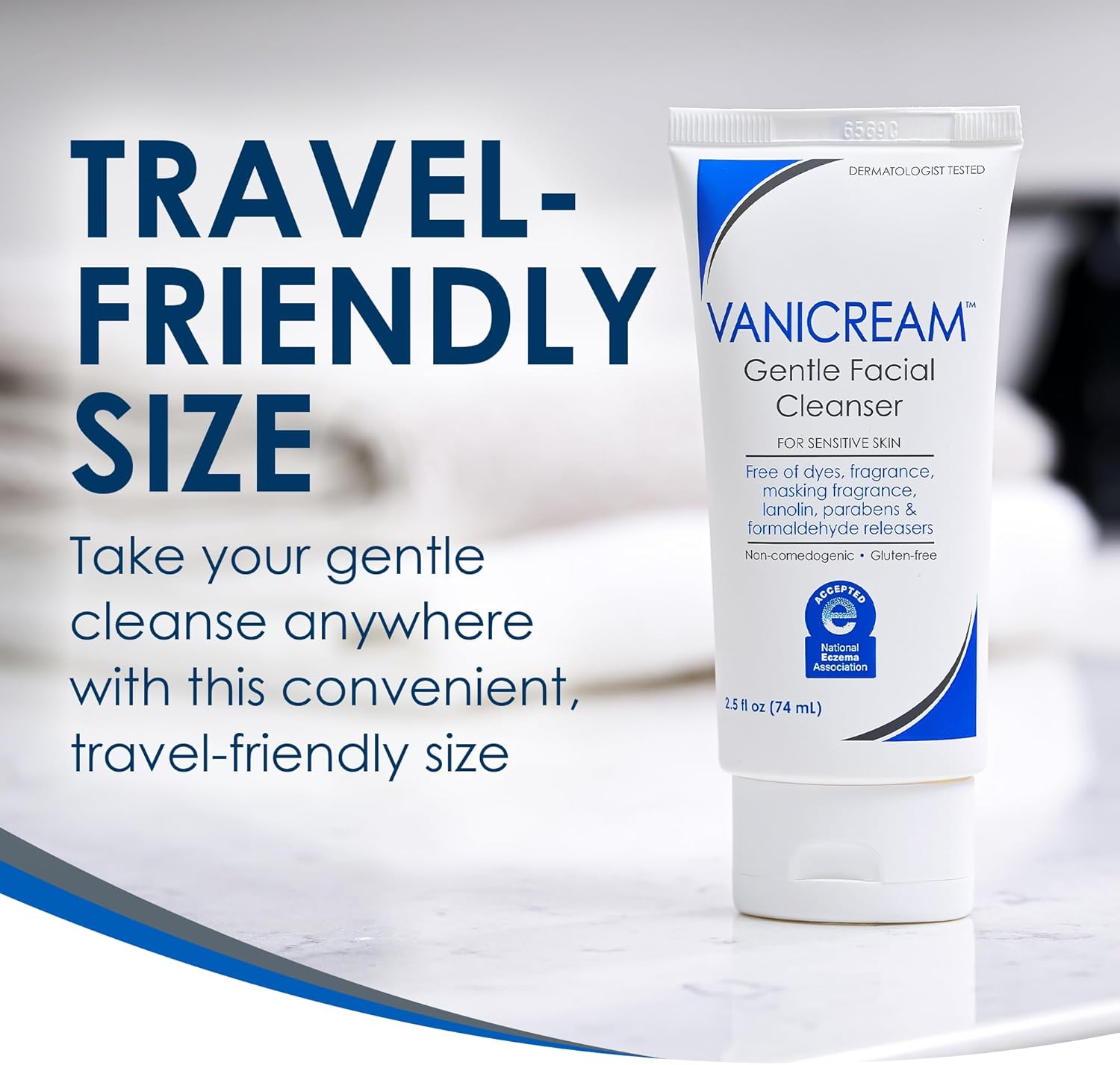 Vanicream Gentle Facial Cleaner, pH-Balanced Face Wash, 2.5 Fl Oz | Formulated without Common Irritants for Sensitive Skin, Removes Makeup, Dirt and Excess Oils, Non-Comedogenic, Travel Size - Image 5